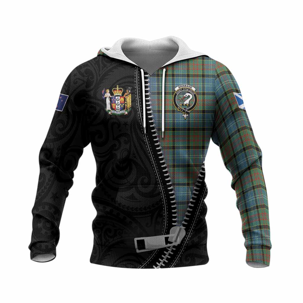 Brisbane Tartan Knitted Hoodie New Zealand Pattern Unique Zipper Stylized