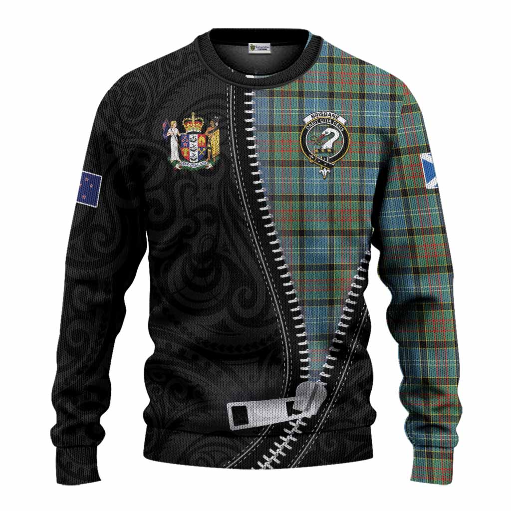 Brisbane Tartan Knitted Sweater New Zealand Pattern Unique Zipper Stylized
