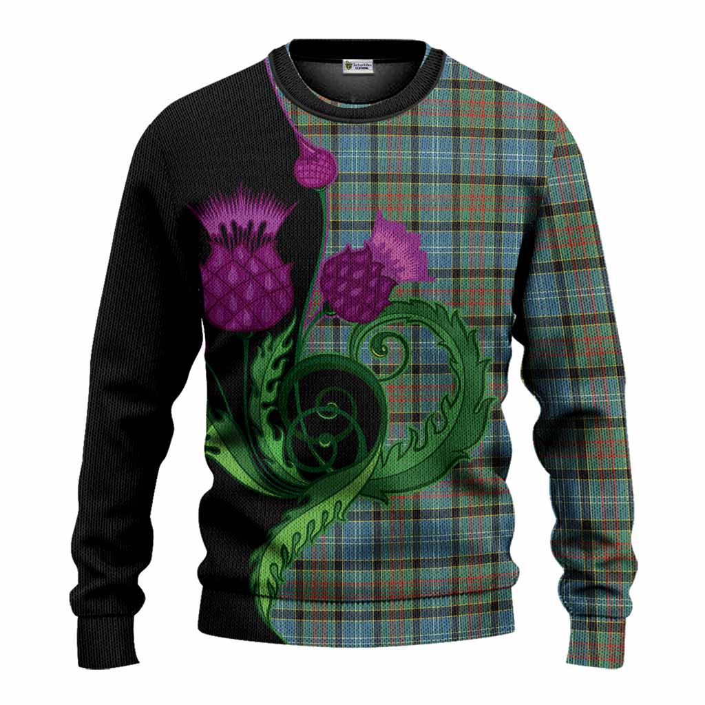 Brisbane Tartan Knitted Sweater Traditional Scottish Thistle