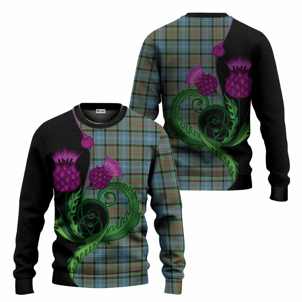 Brisbane Tartan Knitted Sweater Traditional Scottish Thistle
