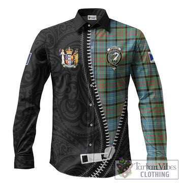 Brisbane Tartan Long Sleeve Button Shirts New Zealand Pattern Unique Zipper Stylized