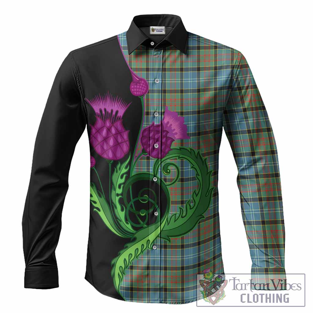 Brisbane Tartan Long Sleeve Button Shirts Traditional Scottish Thistle