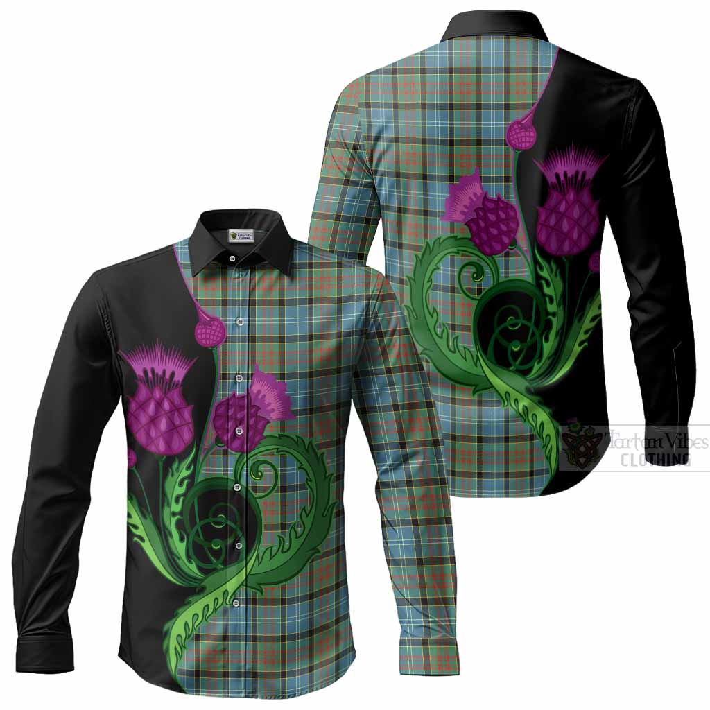 Brisbane Tartan Long Sleeve Button Shirts Traditional Scottish Thistle