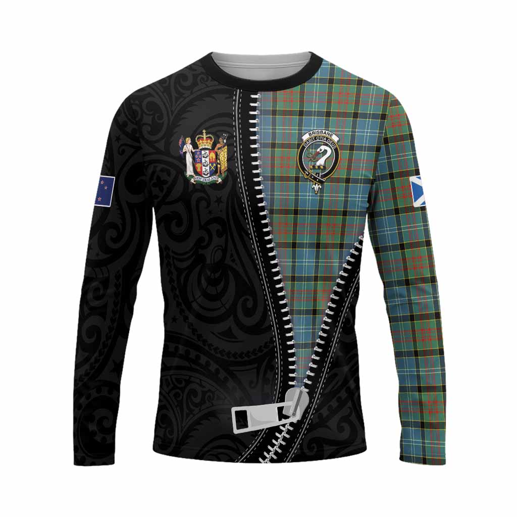 Brisbane Tartan Long Sleeve T-Shirt New Zealand Pattern Unique Zipper Stylized