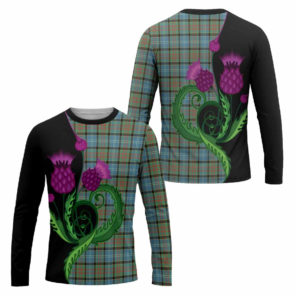 Brisbane Tartan Long Sleeve T-Shirt Traditional Scottish Thistle