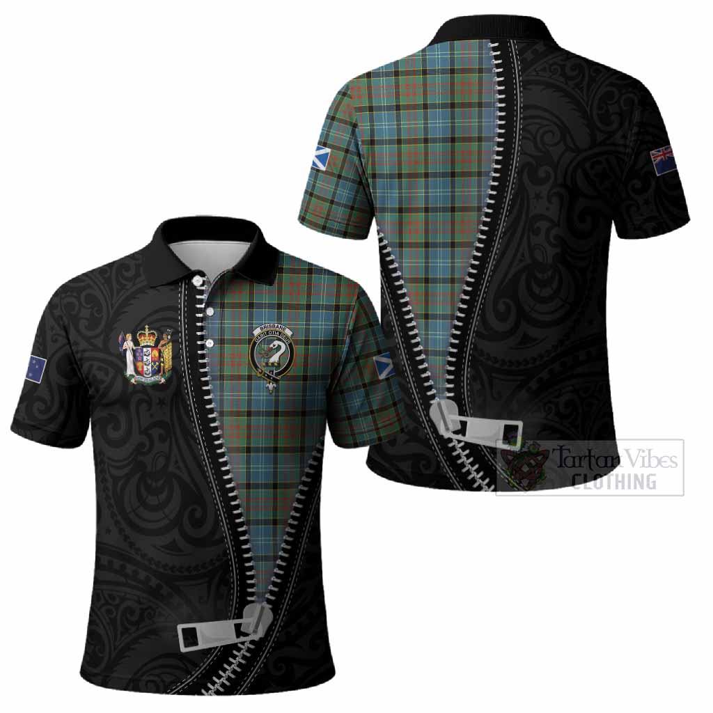 Brisbane Tartan Polo Shirt New Zealand Pattern Unique Zipper Stylized