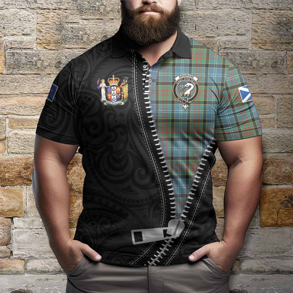 Brisbane Tartan Polo Shirt New Zealand Pattern Unique Zipper Stylized