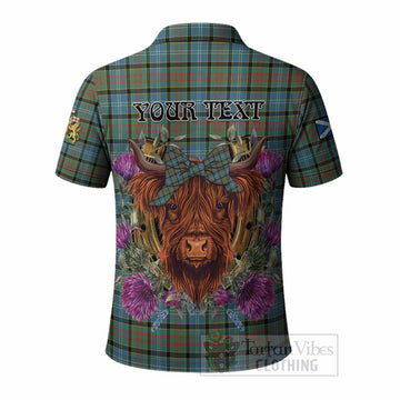 Brisbane Tartan Polo Shirt Scottish Thistle Heilan Coo