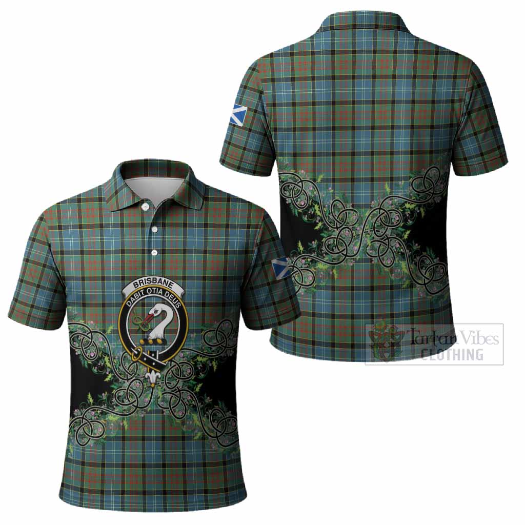 Brisbane Tartan Polo Shirt Thistle Scottish Spirit