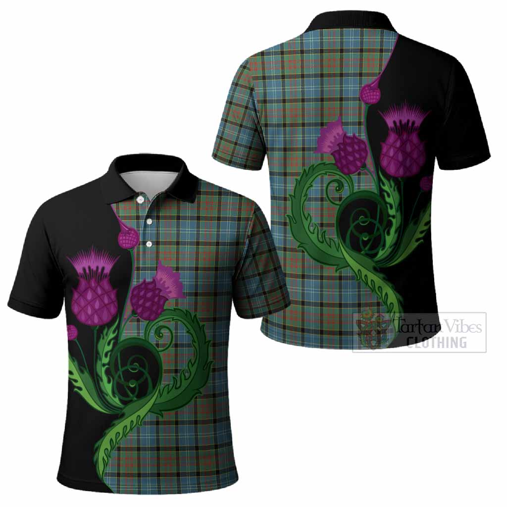 Brisbane Tartan Polo Shirt Traditional Scottish Thistle
