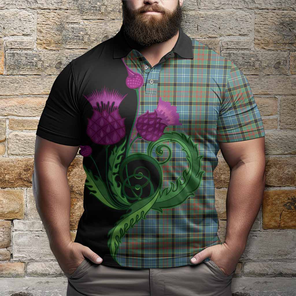 Brisbane Tartan Polo Shirt Traditional Scottish Thistle
