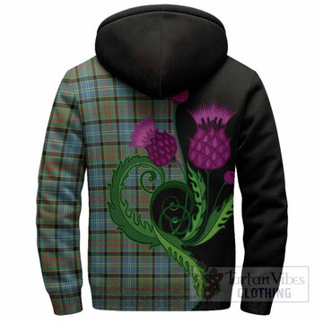 Brisbane Tartan Sherpa Hoodie Traditional Scottish Thistle