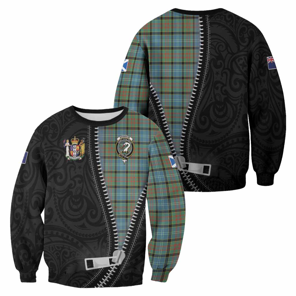 Brisbane Tartan Sweatshirt New Zealand Pattern Unique Zipper Stylized