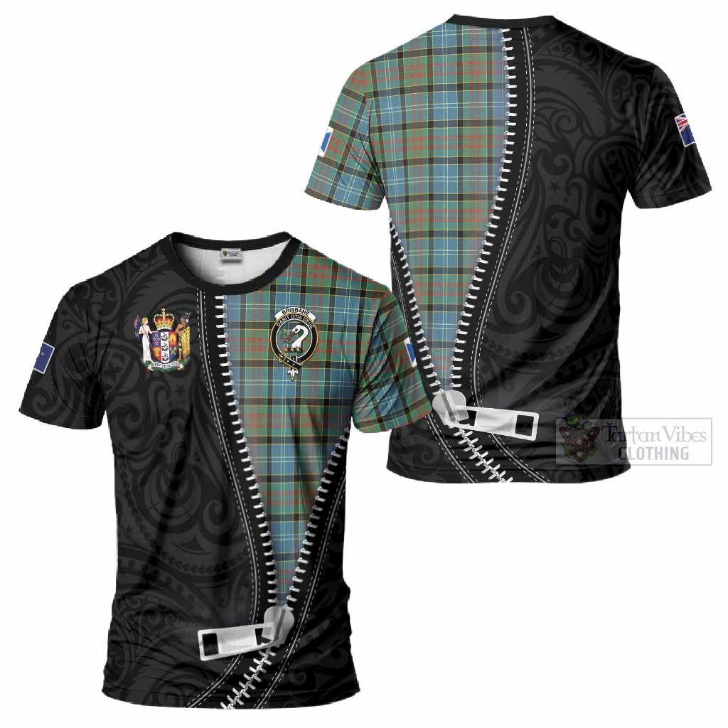 Brisbane Tartan T-Shirt New Zealand Pattern Unique Zipper Stylized