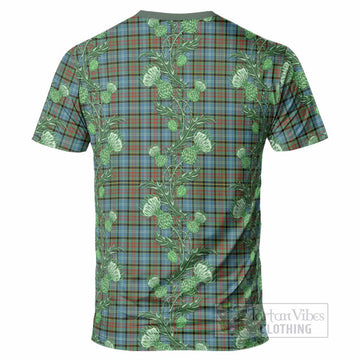 Brisbane Tartan T-Shirt Seamless Scottish Thistle Flowers