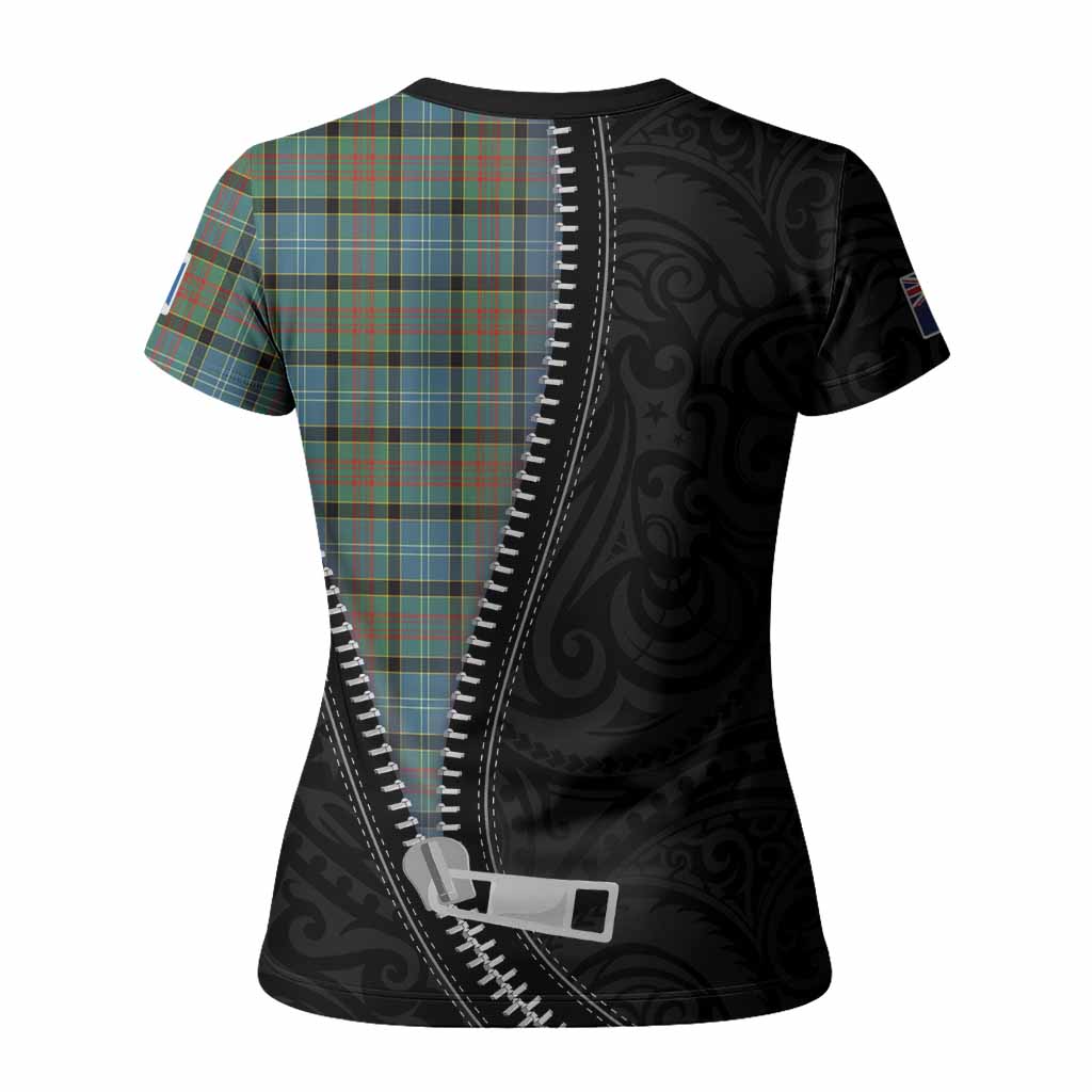 Brisbane Tartan Women T shirt New Zealand Pattern Unique Zipper Stylized