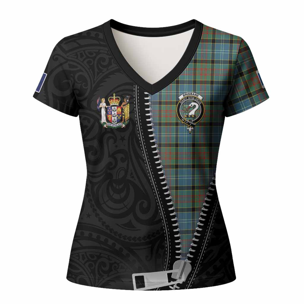 Brisbane Tartan Women T shirt New Zealand Pattern Unique Zipper Stylized