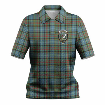 Brisbane Tartan Women’s Polo Sweater Top with Family Crest