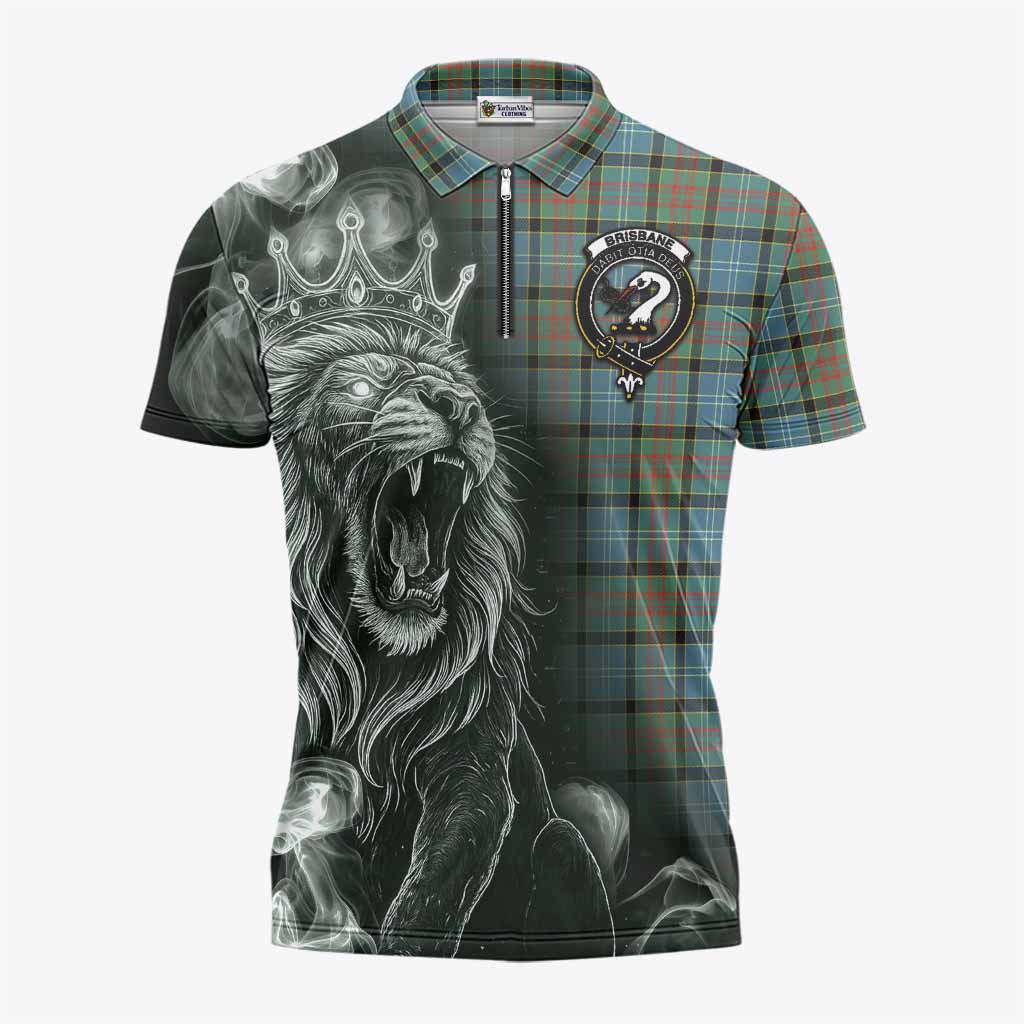 Brisbane Tartan Zipper Polo Shirt Roaring Lion Heritage