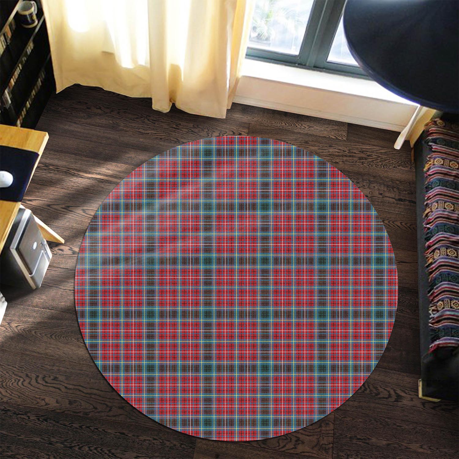 British Columbia Province Canada Tartan Round Rug - Tartanvibesclothing