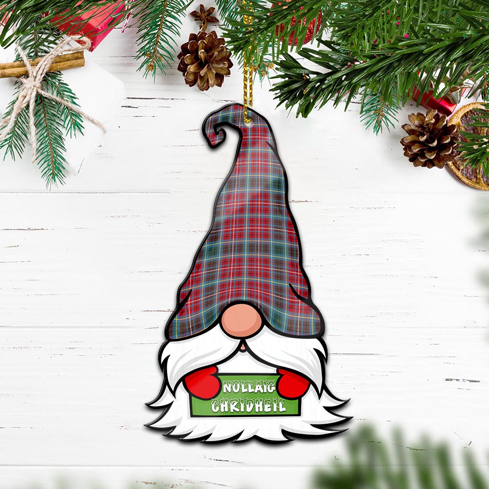 British Columbia Province Canada Gnome Christmas Ornament with His Tartan Christmas Hat Wood Ornament - Tartanvibesclothing
