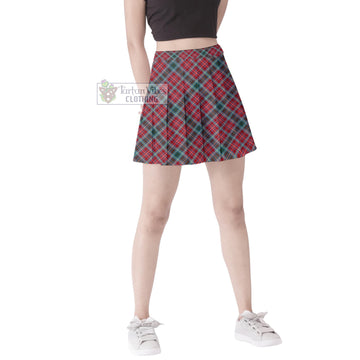 British Columbia Province Canada Tartan Women's Plated Mini Skirt Cross Style