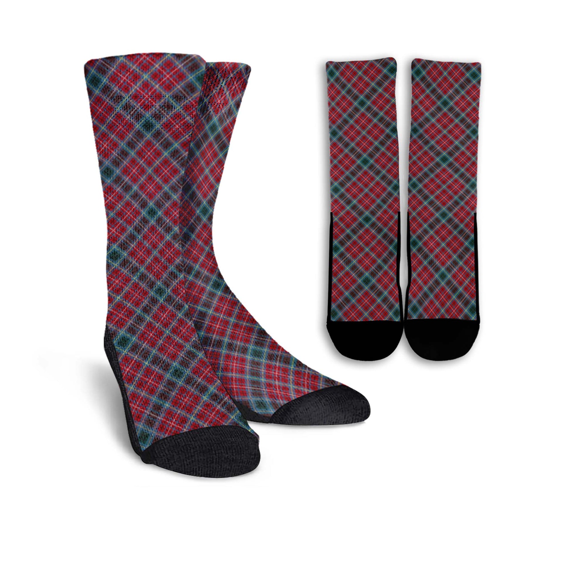 British Columbia Province Canada Tartan Crew Socks Cross Tartan Style - Tartanvibesclothing