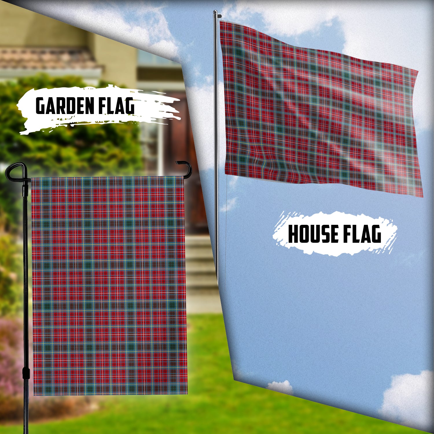 British Columbia Province Canada Tartan Flag Garden Flag (Vertical) - Tartanvibesclothing