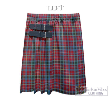 British Columbia Province Canada Tartan Men's Pleated Skirt - Fashion Casual Retro Scottish Kilt Style