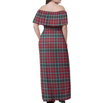 British Columbia Province Canada Tartan Off Shoulder Long Dress