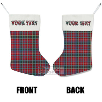 British Columbia Province Canada Tartan Christmas Stocking with Personalized Text