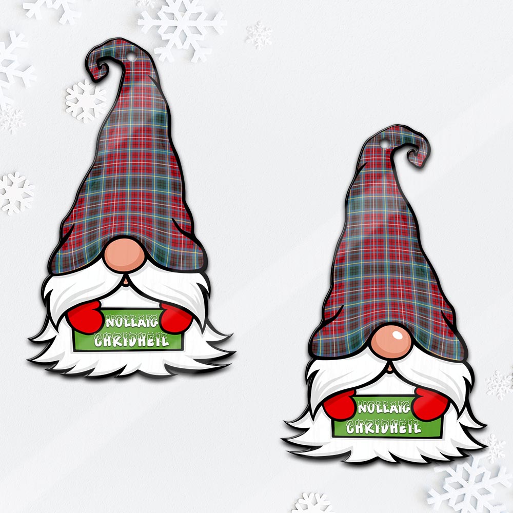 British Columbia Province Canada Gnome Christmas Ornament with His Tartan Christmas Hat Mica Ornament - Tartanvibesclothing