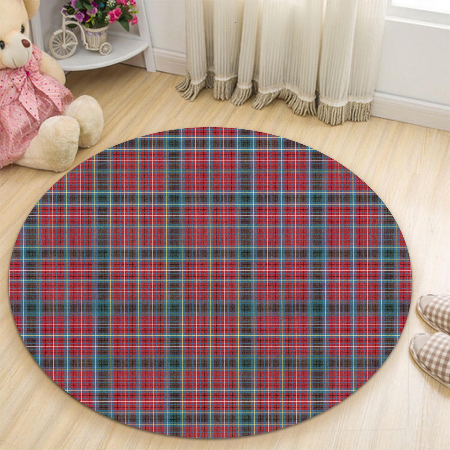 British Columbia Province Canada Tartan Round Rug - Tartanvibesclothing