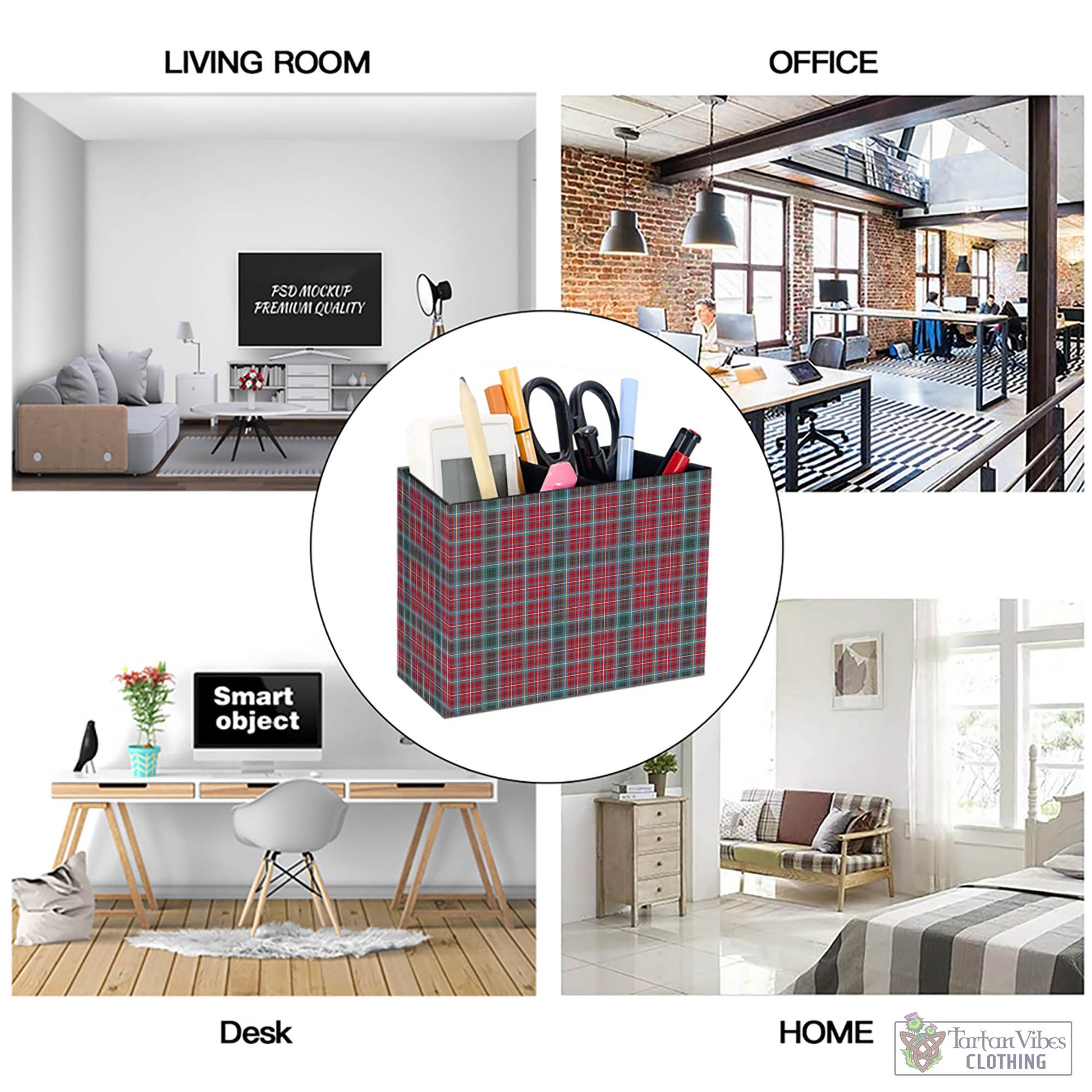 Tartan Vibes Clothing British Columbia Province Canada Tartan Pen Holder