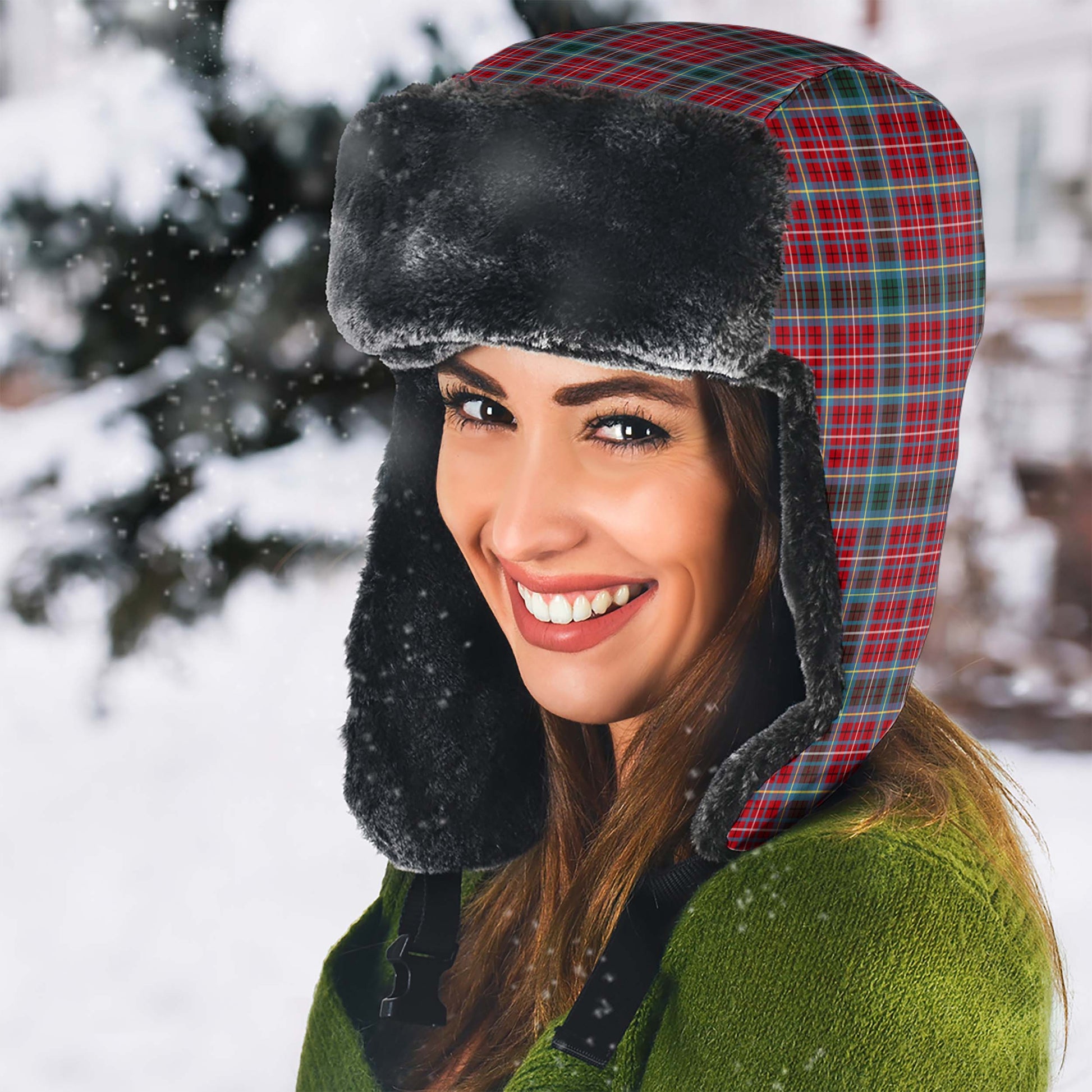 British Columbia Province Canada Tartan Winter Trapper Hat - Tartanvibesclothing