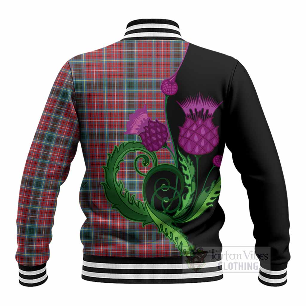 British Columbia Province Canada Tartan Baseball Jacket Traditional Scottish Thistle