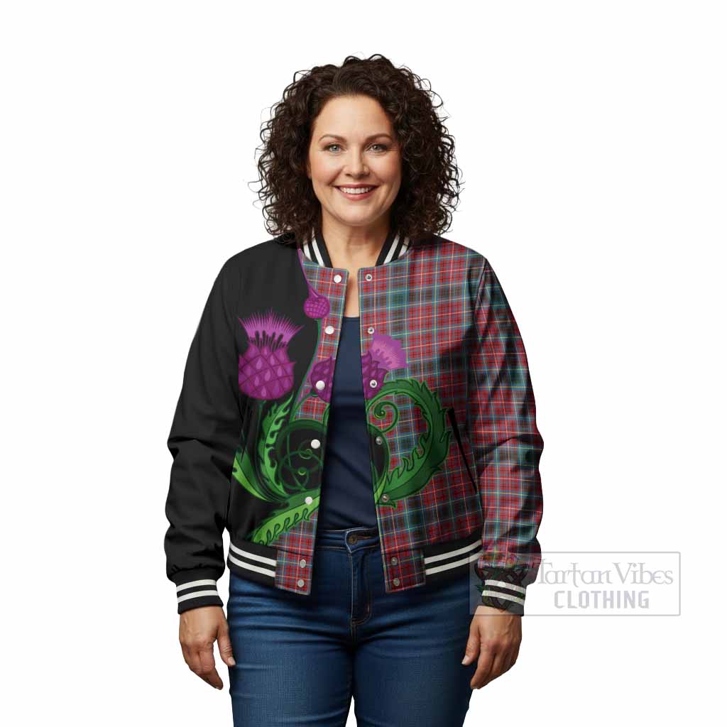 British Columbia Province Canada Tartan Baseball Jacket Traditional Scottish Thistle