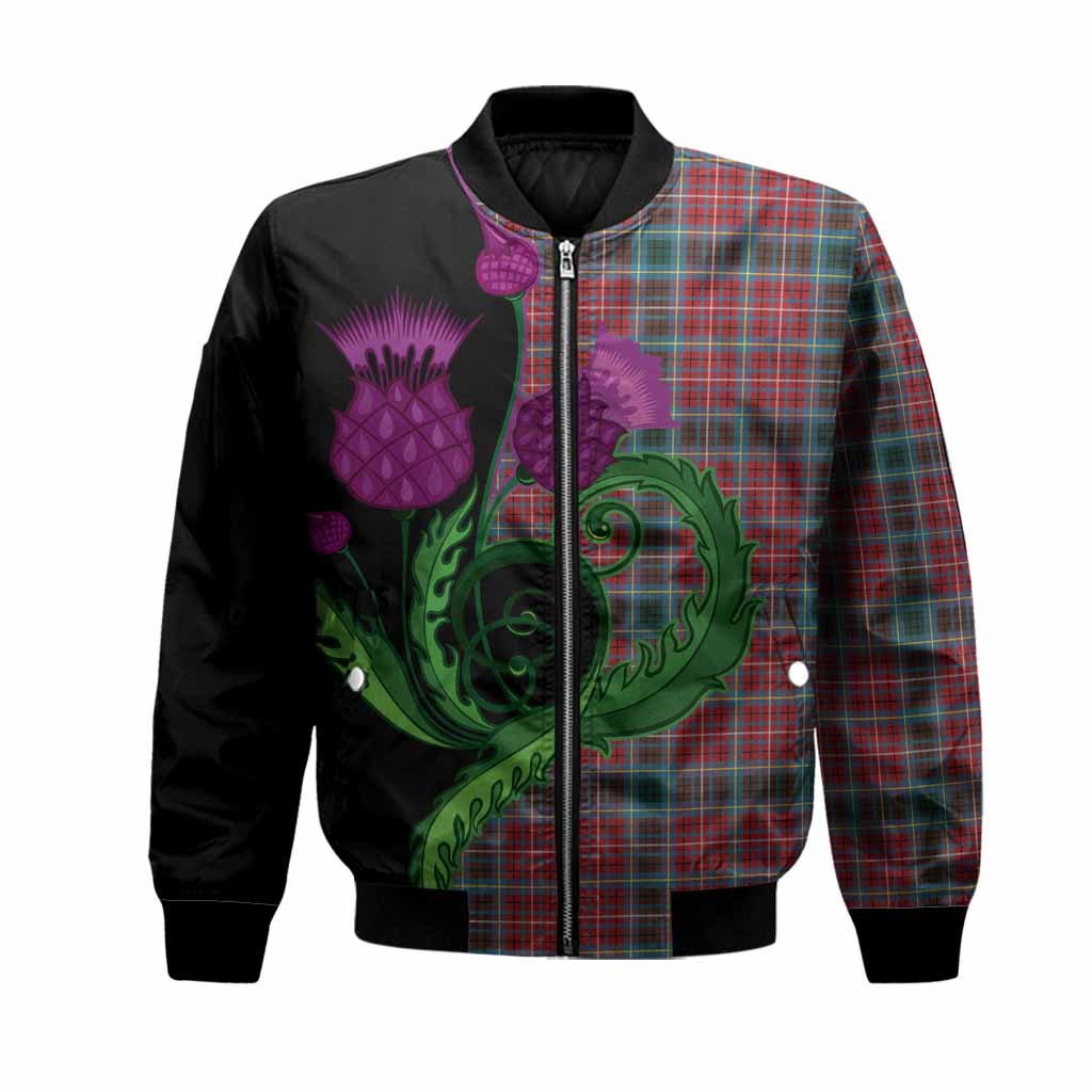 British Columbia Province Canada Tartan Bomber Jacket Traditional Scottish Thistle