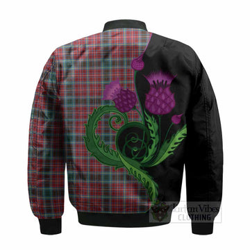 British Columbia Province Canada Tartan Bomber Jacket Traditional Scottish Thistle