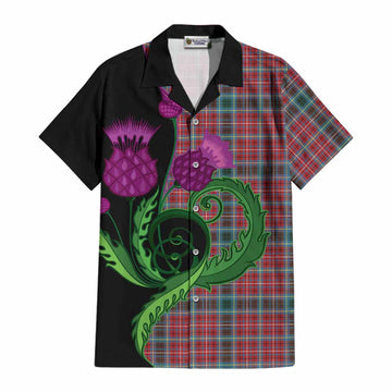 British Columbia Province Canada Tartan Cotton Hawaiian Shirt Traditional Scottish Thistle
