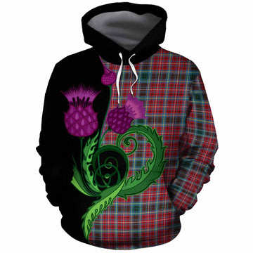British Columbia Province Canada Tartan Cotton Hoodie Traditional Scottish Thistle