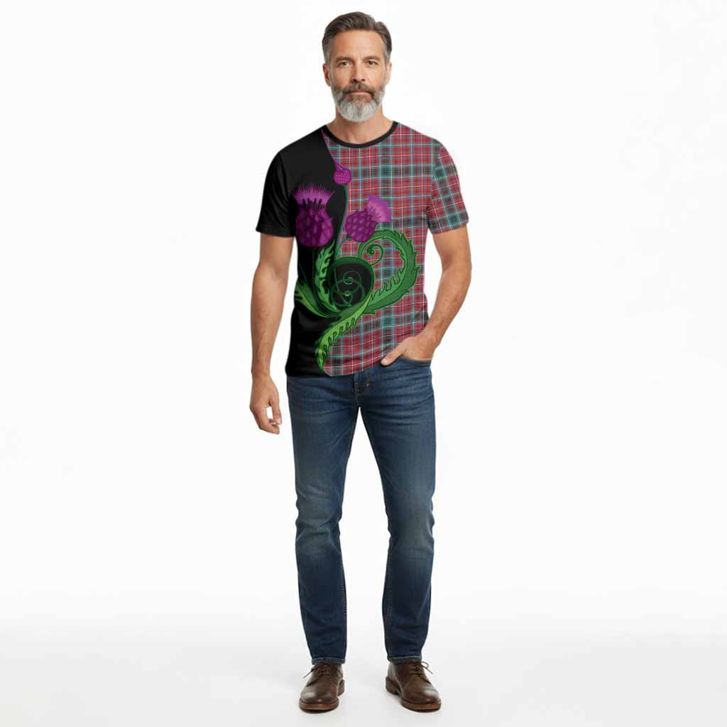 British Columbia Province Canada Tartan Cotton T-shirt Traditional Scottish Thistle