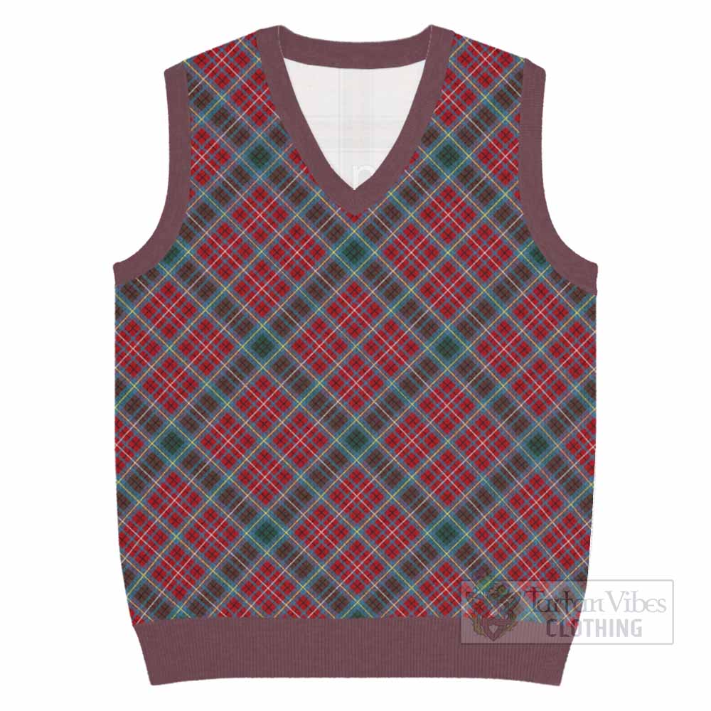 British Columbia Province Canada Tartan  Knitted V-Neck Vest Cross Style