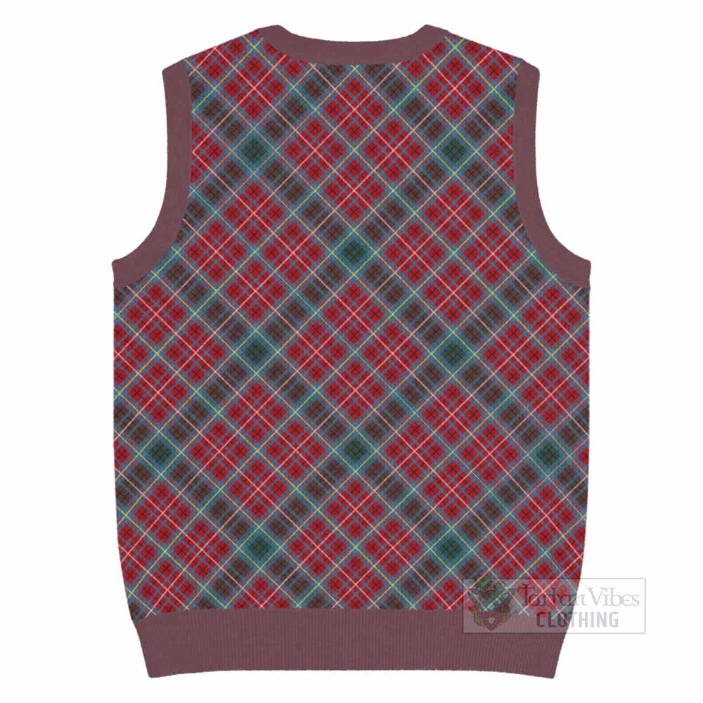 British Columbia Province Canada Tartan  Knitted V-Neck Vest Cross Style