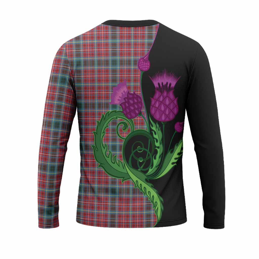 British Columbia Province Canada Tartan Long Sleeve T-Shirt Traditional Scottish Thistle