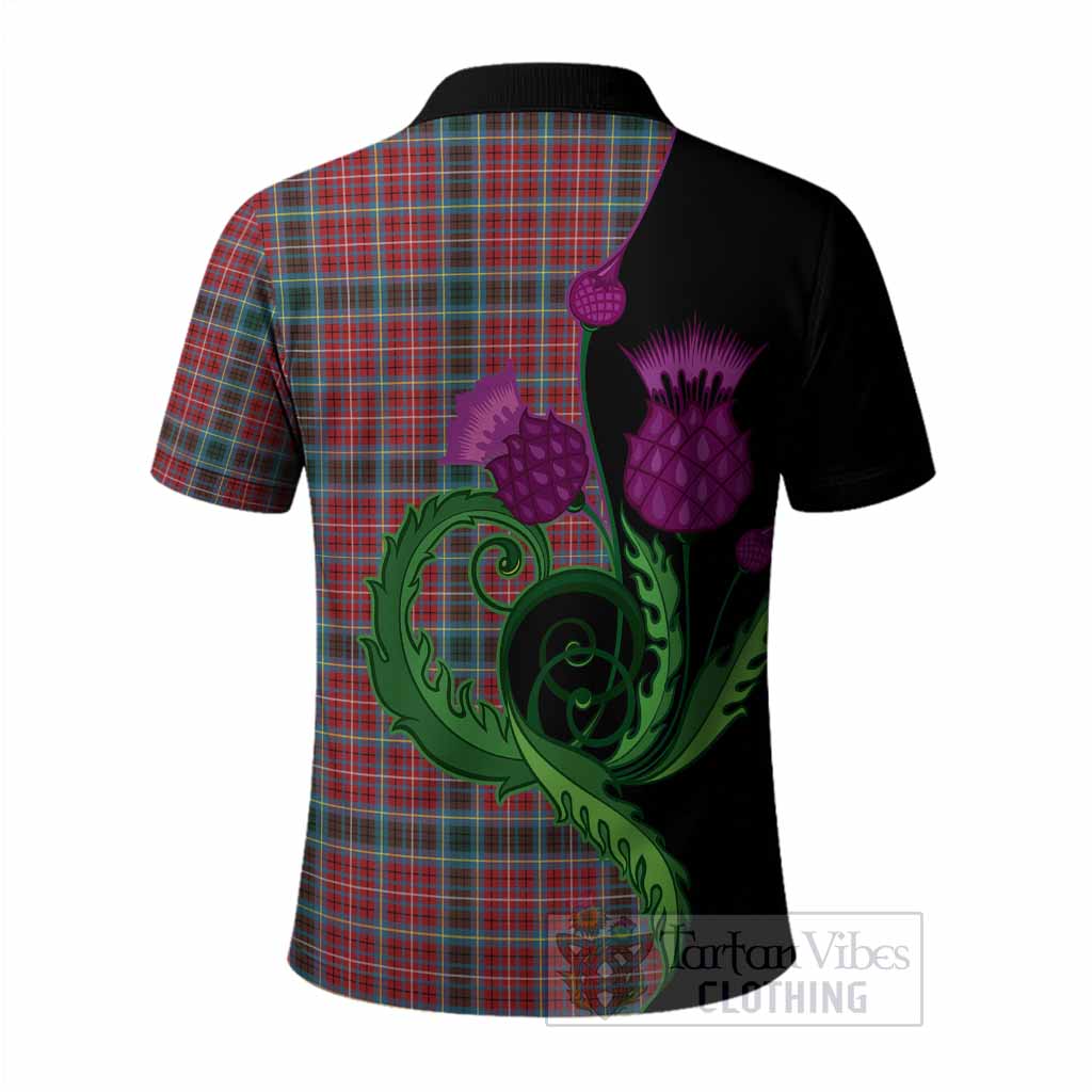 British Columbia Province Canada Tartan Polo Shirt Traditional Scottish Thistle