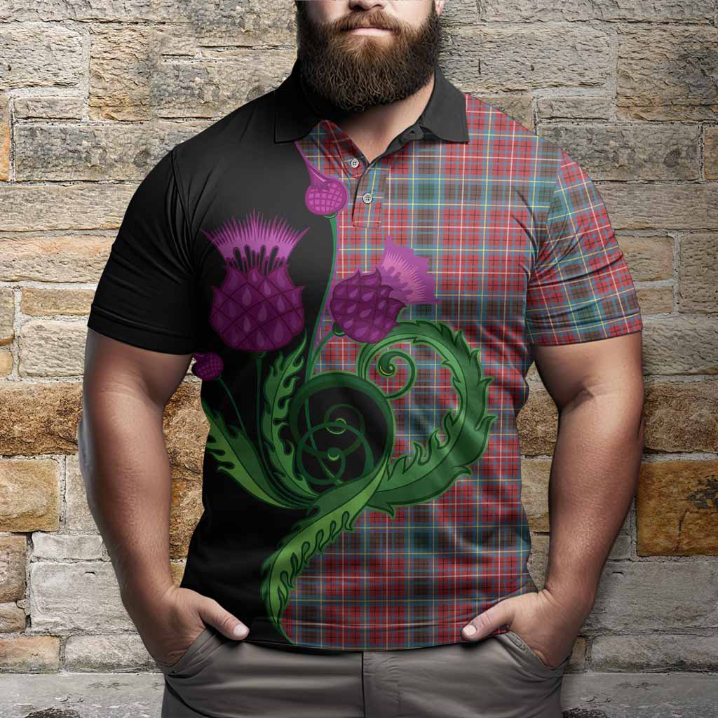 British Columbia Province Canada Tartan Polo Shirt Traditional Scottish Thistle