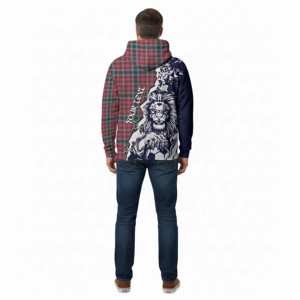 British Columbia Province Canada Tartan Scottish Cotton Hoodie Angry Lion With Soccer Ball Style