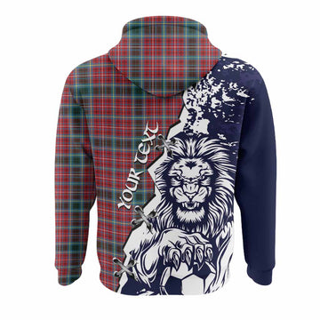 British Columbia Province Canada Tartan Scottish Hoodie Angry Lion With Soccer Ball Style
