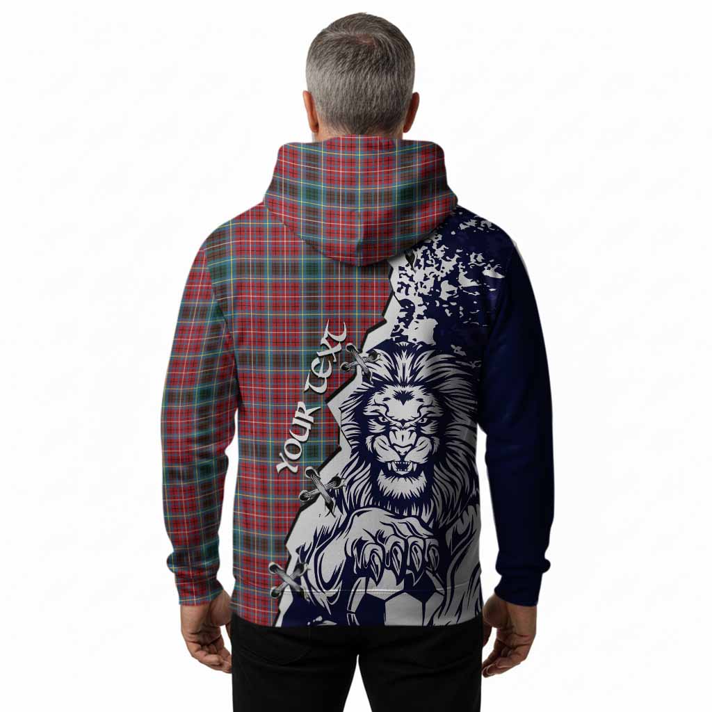 British Columbia Province Canada Tartan Scottish Hoodie Angry Lion With Soccer Ball Style